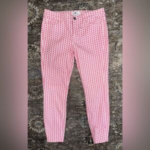 Vineyard Vines Sz 8 Pink/ White Seashell‎ All Over Print 5-Pocket Straight Pants